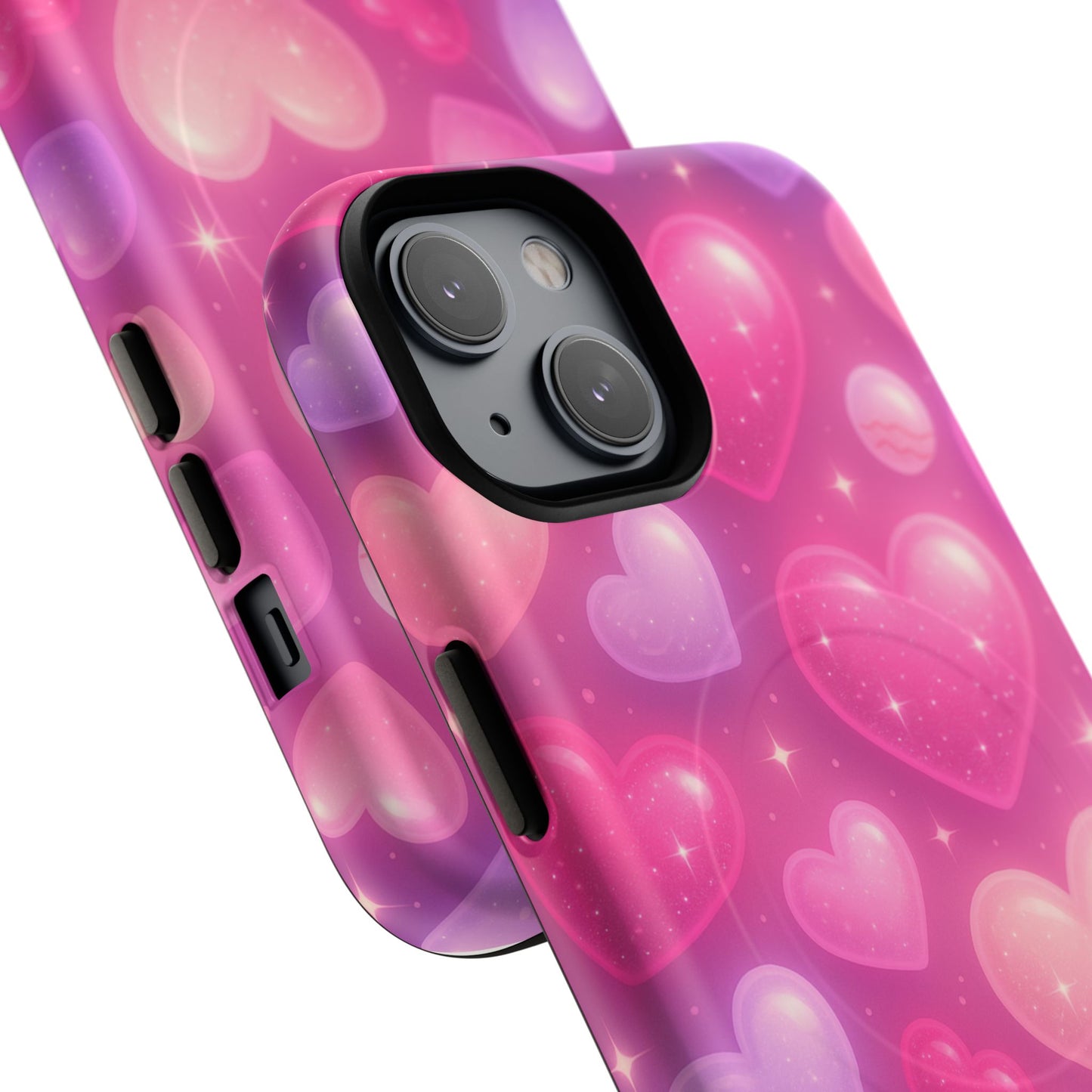 Glitter Hearts Cases for iPhones with MagSafe