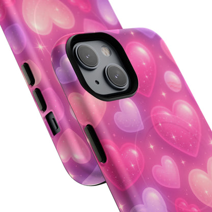 Glitter Hearts Cases for iPhones with MagSafe