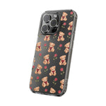 Romantic Teddy Bear Impact-Resistant Phone Case with Heart Design