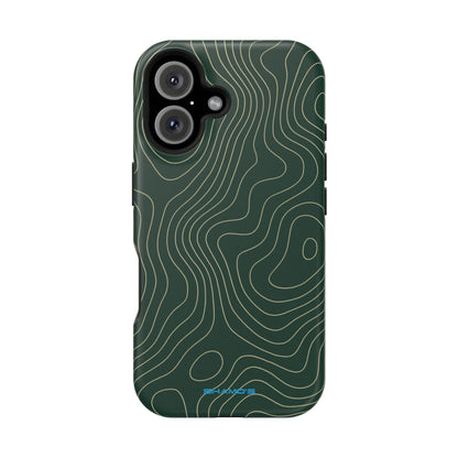 Topographic Green Magnetic Impact-Resistant iPhone Case | MagSafe compatible  Shamo's iPhone 16 / Matte