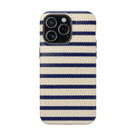 Navy & Cream Ribbed Holiday Sweater Design iPhone Case with MagSafe compatibility  Shamo's iPhone 15 Pro Max / Glossy