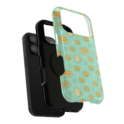 Cookie & Coffee Pattern Tough iPhone Case — Impact-Resistant