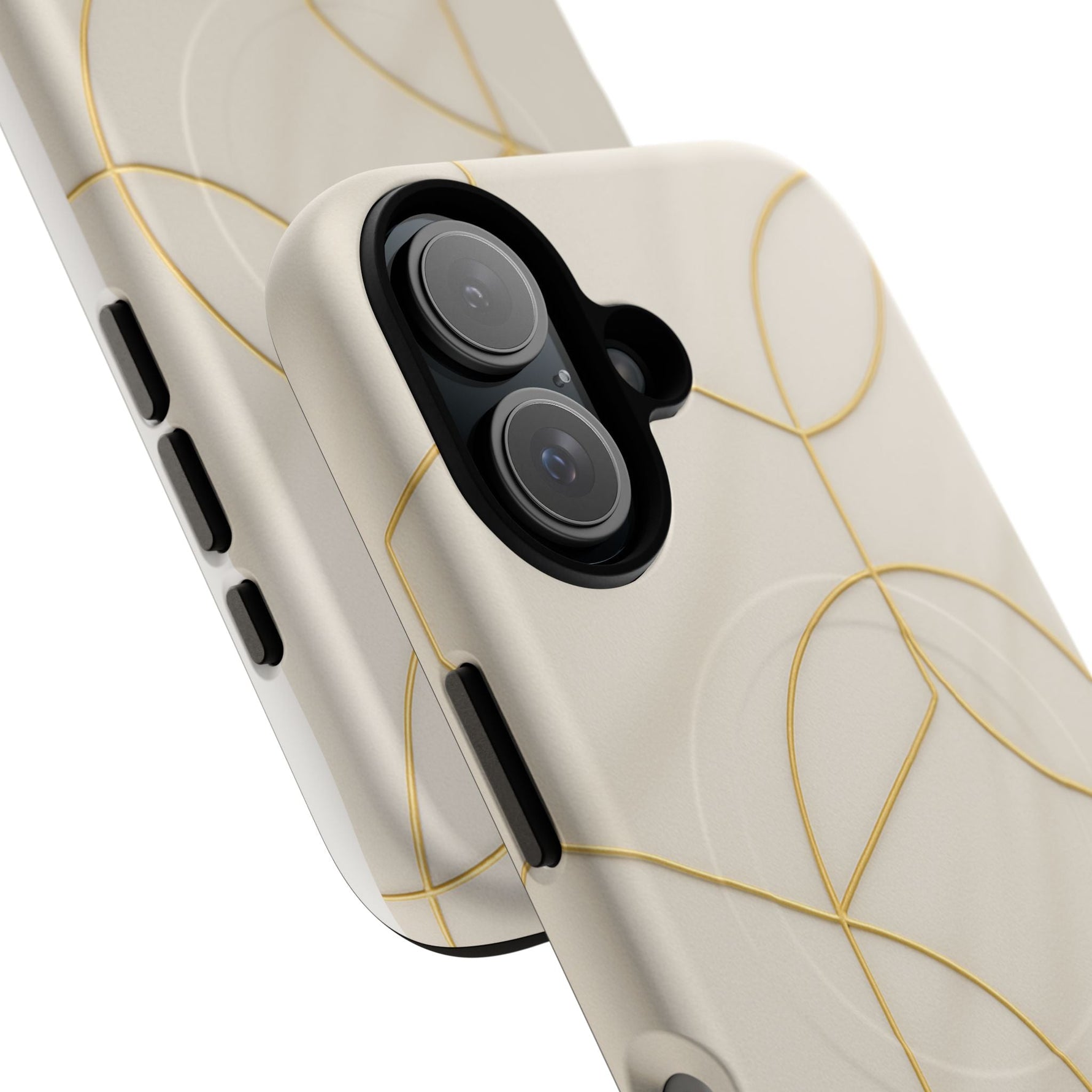 Gold Geometry on Silk Luxury Series iPhone Case with MagSafe  Shamo's