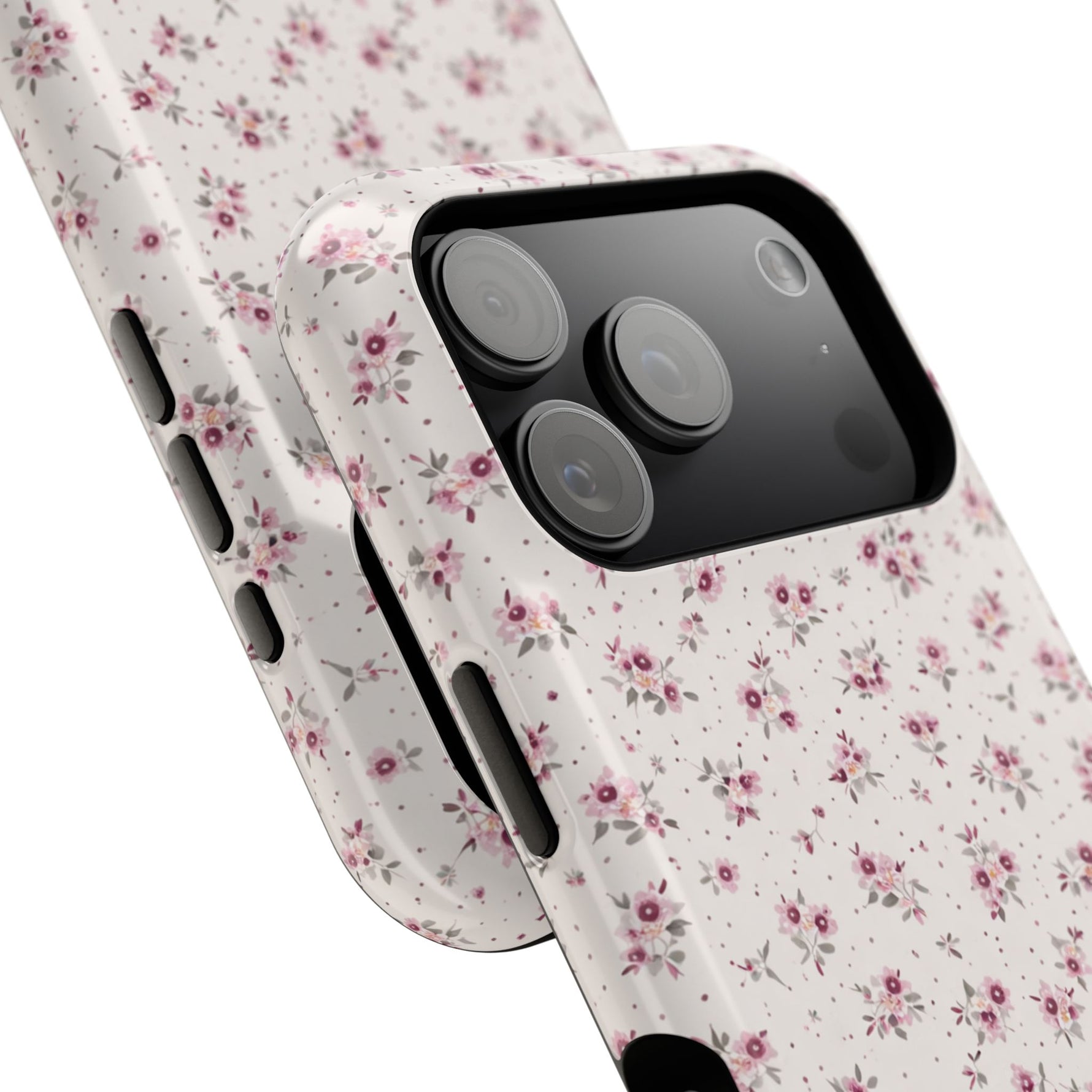 Rosebud Floral Tough iPhone Case | Pink Vintage Flower Protective Cover