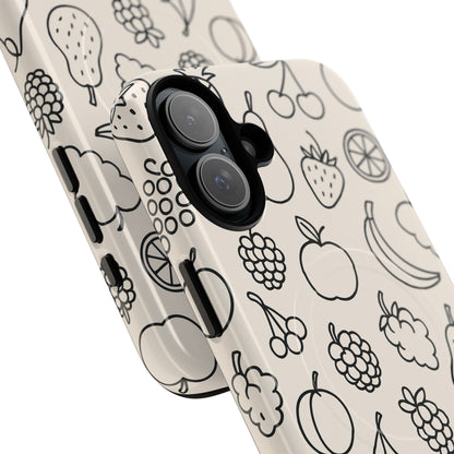 Fruit Pattern Tough iPhone Case | Compatible with MagSafe