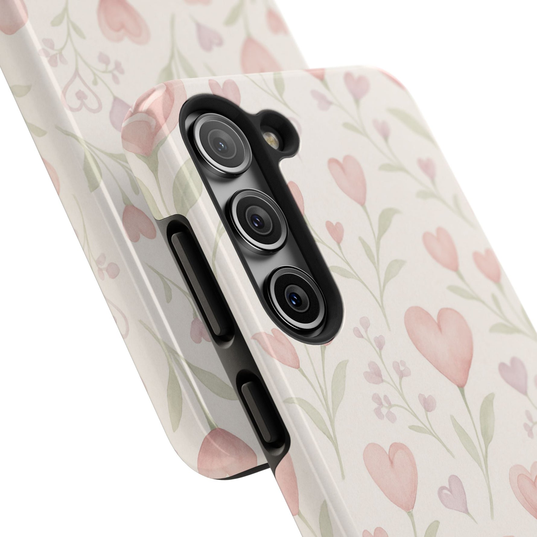 Pink Watercolor Heart Floral Pattern | Tough Impact Phone Case  Shamo's