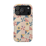Prairie Quilt – Pastel Patchwork Pattern MagSafe Phone Case, glossy iPhone 18 Pro, rear view