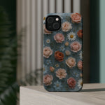 Frozen Floral Vintage Roses & Daisies iPhone Case with MagSafe compatibility  Shamo's
