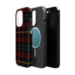 Plaid Impact-Resistant iPhone Case — Red Green Tartan Holiday Theme with MagSafe  Shamo's