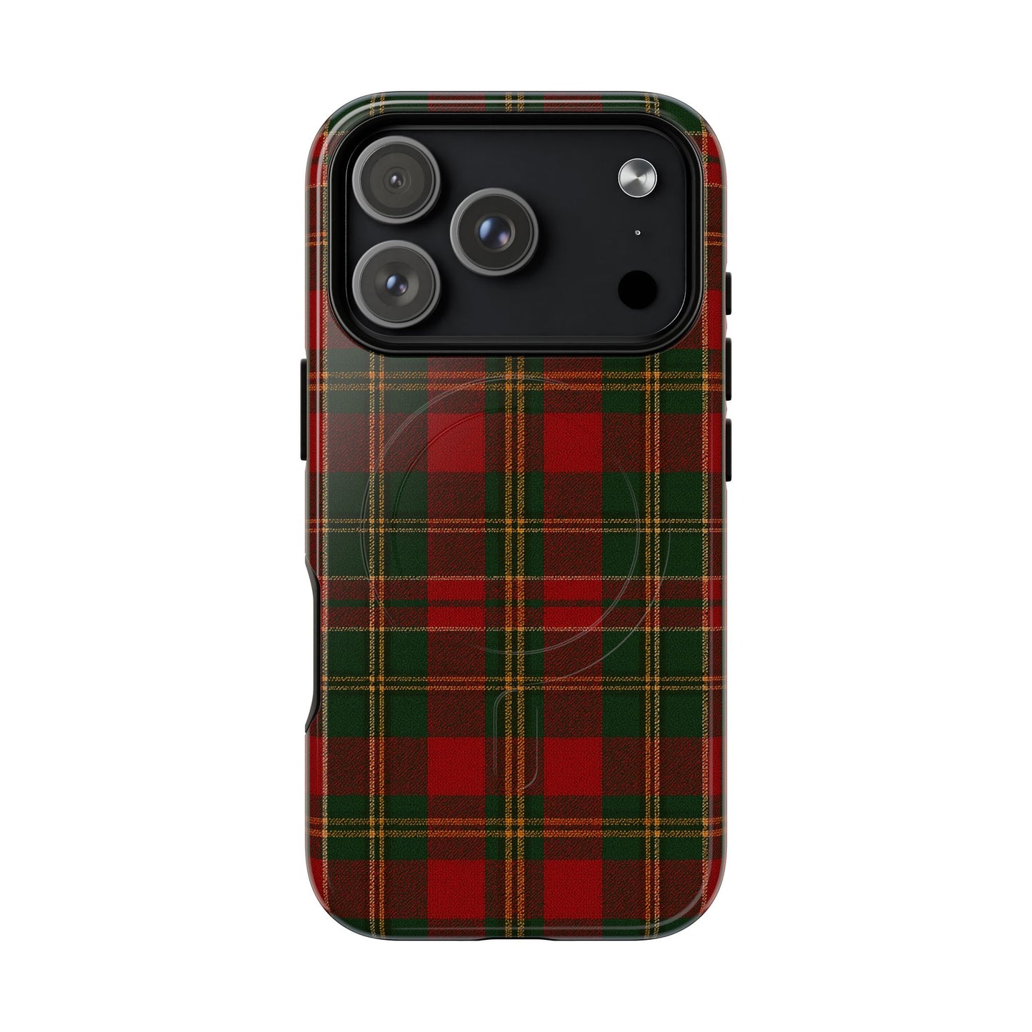 Plaid Holiday iPhone Case — Red & Green Tartan (MagSafe compatible)