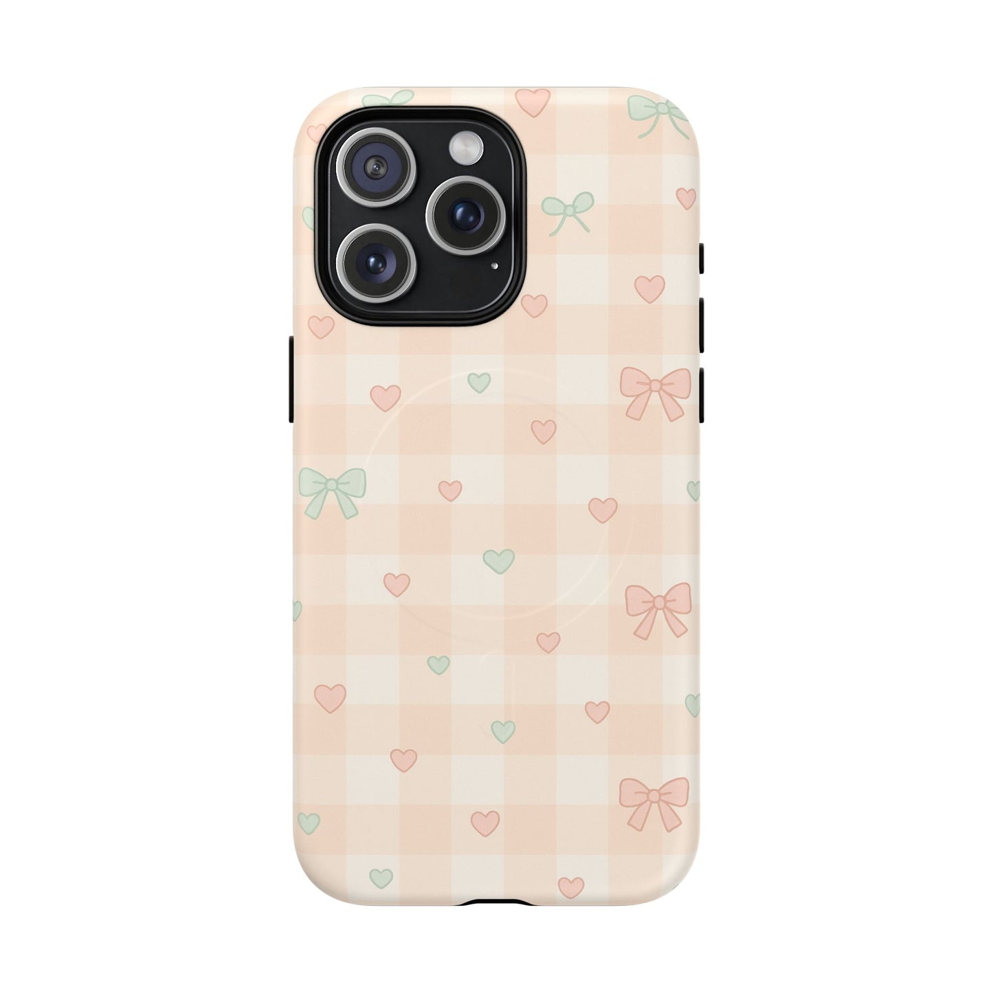 Sweet Pastel Checkered Bows Case for iPhone | MagSafe
