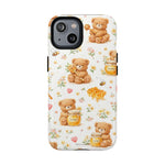 Honey Teddy Bear iPhone Case — Yellow Bee & Honey Pot Design with MagSafe