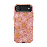 Pink Gingerbread Holiday iPhone Case with MagSafe compatibility - Shamo's