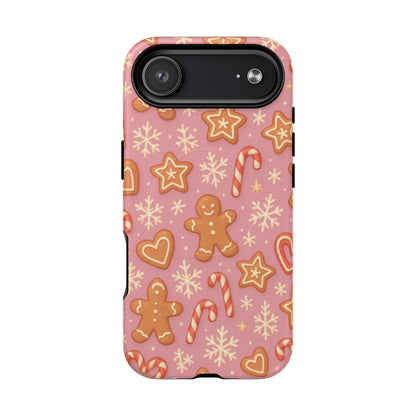 Pink Gingerbread Holiday iPhone Case with MagSafe compatibility - Shamo's