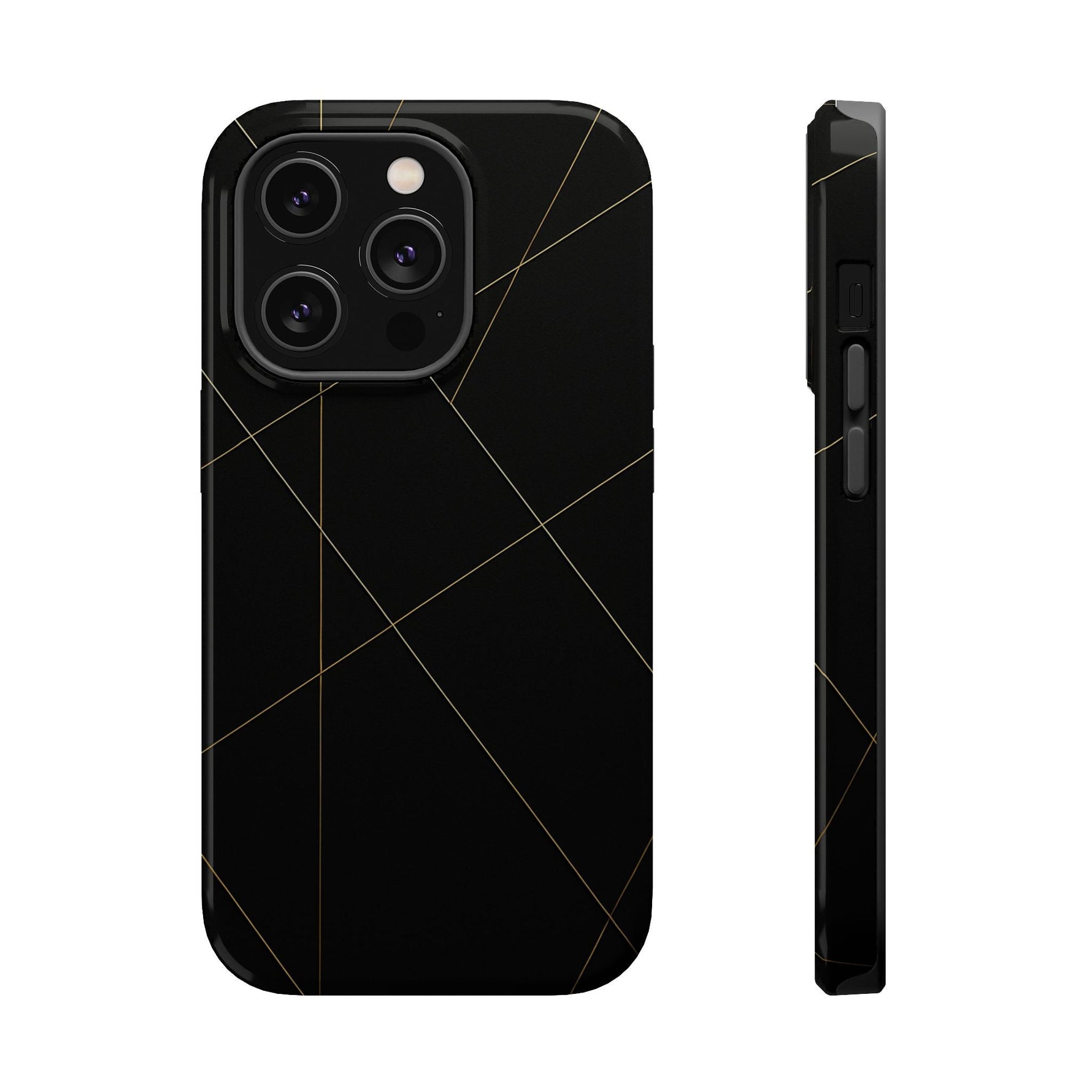 Black Geometric Design iPhone Case | MagSafe  Shamo's iPhone 14 Pro / Glossy