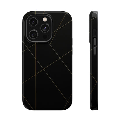 Black Geometric Design iPhone Case | MagSafe  Shamo's iPhone 14 Pro / Glossy