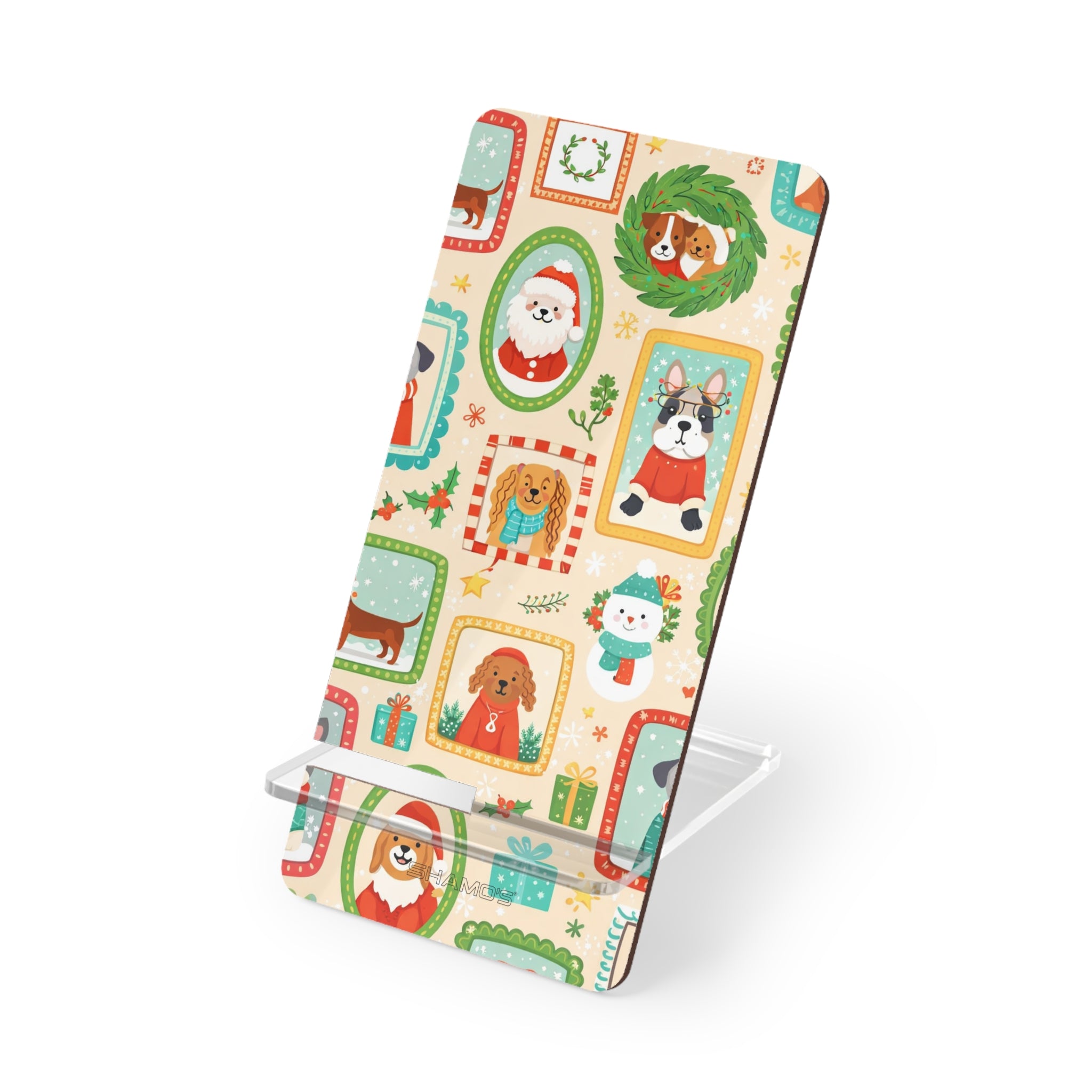 Phone Stand | Cute Christmas Dogs Pattern Mobile Display Stand
