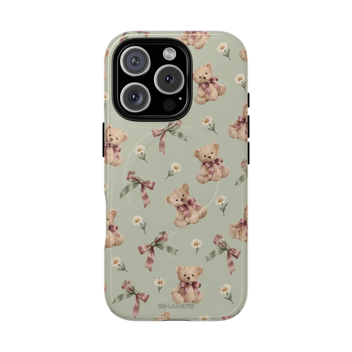 Funda para iPhone con lazo y osito de peluche con MagSafe