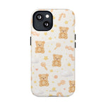 Beige Teddy Bear on Clouds iPhone Case with MagSafe