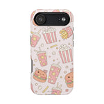 Kawaii Snack Pattern Magnetic Phone Case, Cute Popcorn, Burger & Soda Design with MagSafe Compatibility