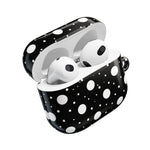 Polka Dot AirPod Case – Black & White Retro Spot Protective Cover