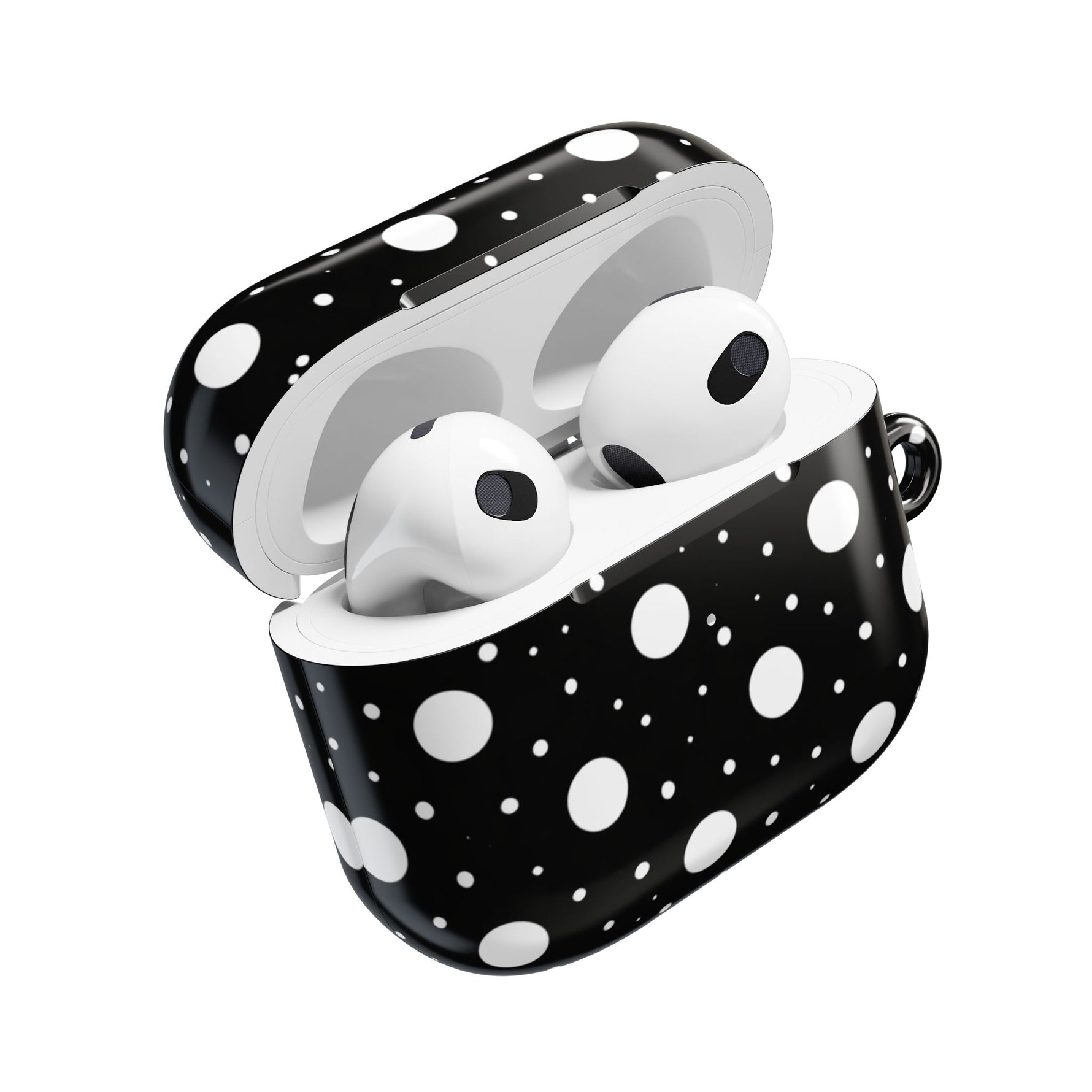 Polka Dot AirPod Case – Black & White Retro Spot Protective Cover