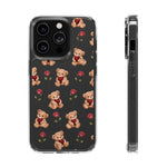 Romantic Teddy Bear Impact-Resistant Phone Case with Heart Design