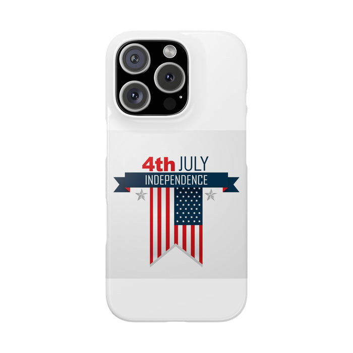 Slim Phone Cases with 4th of July writing for iPhone 17 and more