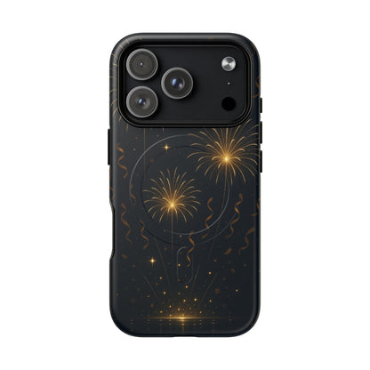 Gold Fireworks Celebration iPhone Case with MagSafe - Shamo's