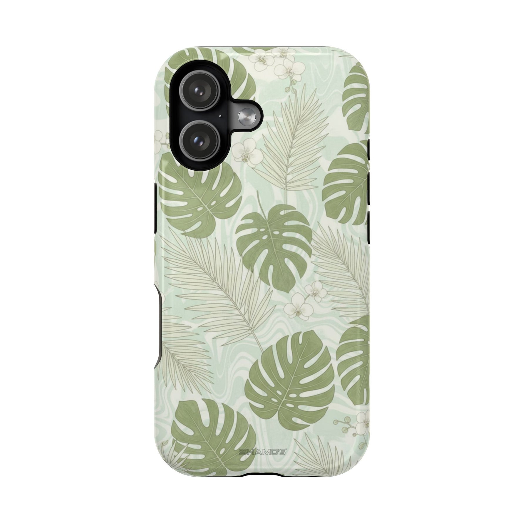 Tropical Monstera Phone Case, Impact-Resistant Magnetic iPhone Cover with MagSafe Compatibility
