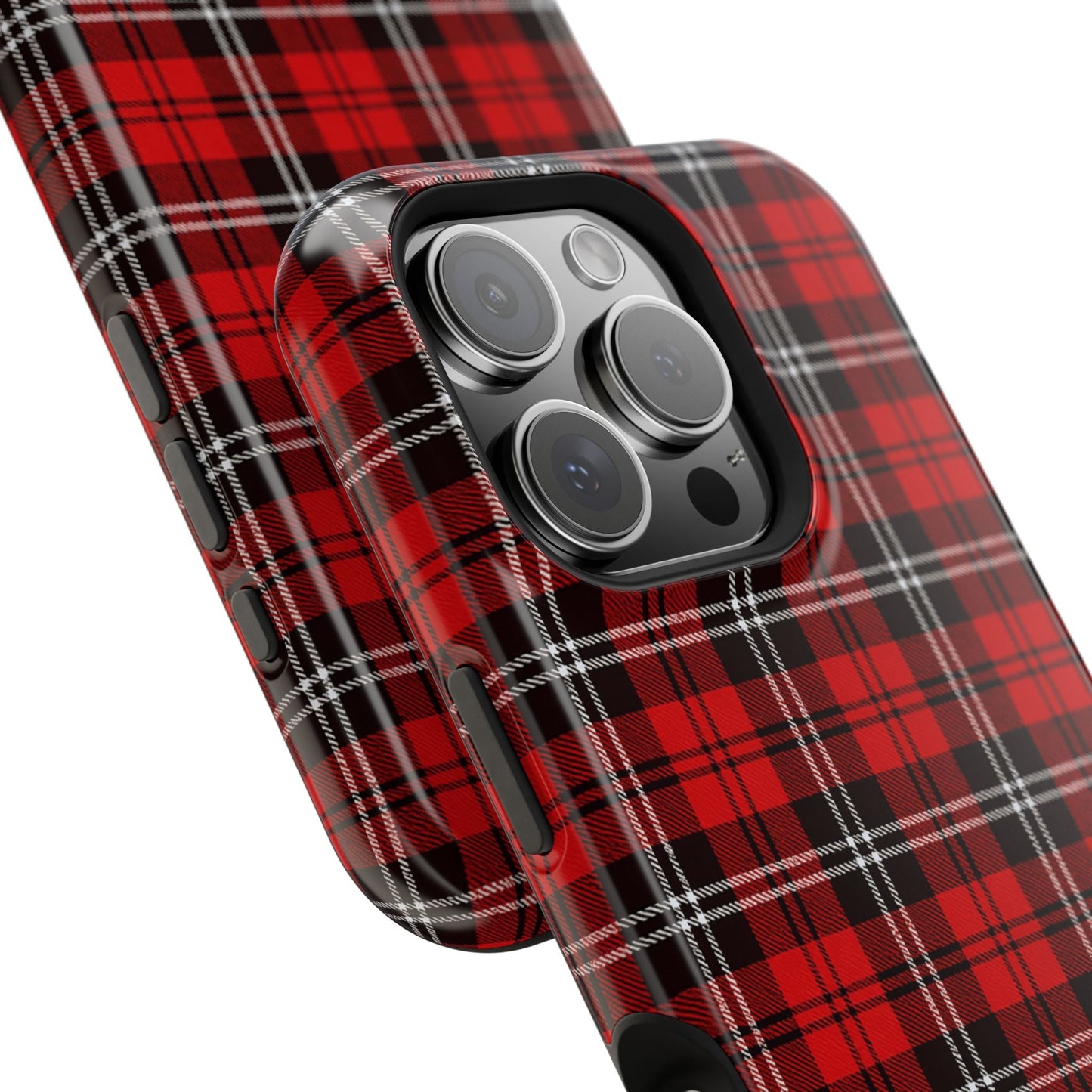 Red Tartan Plaid Impact-Resistant iPhone Case | MagSafe compatibility  Shamo's