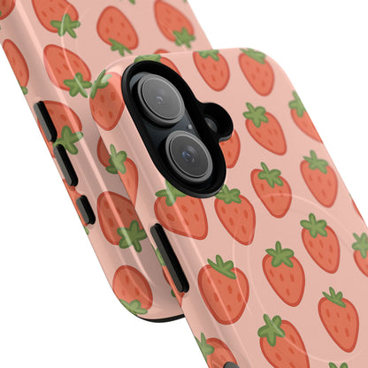 Strawberry Pattern Magnetic Phone Case | Berry Sweet Love