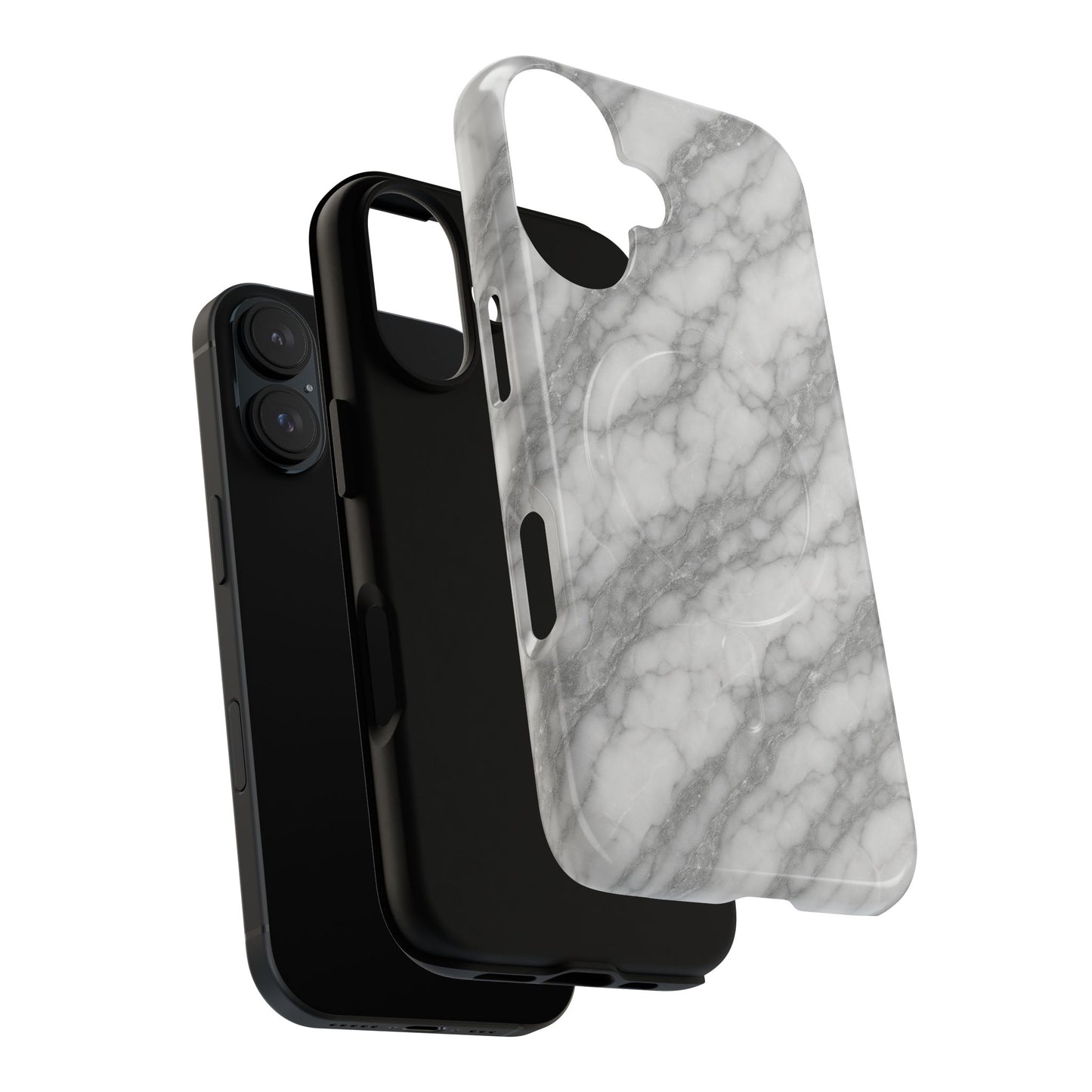 Silver Mist Marble iPhone Case with MagSafe