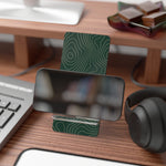 Acrylic Phone Stand with Topographic Green Design, Foldable Mobile Display Stand for Smartphones