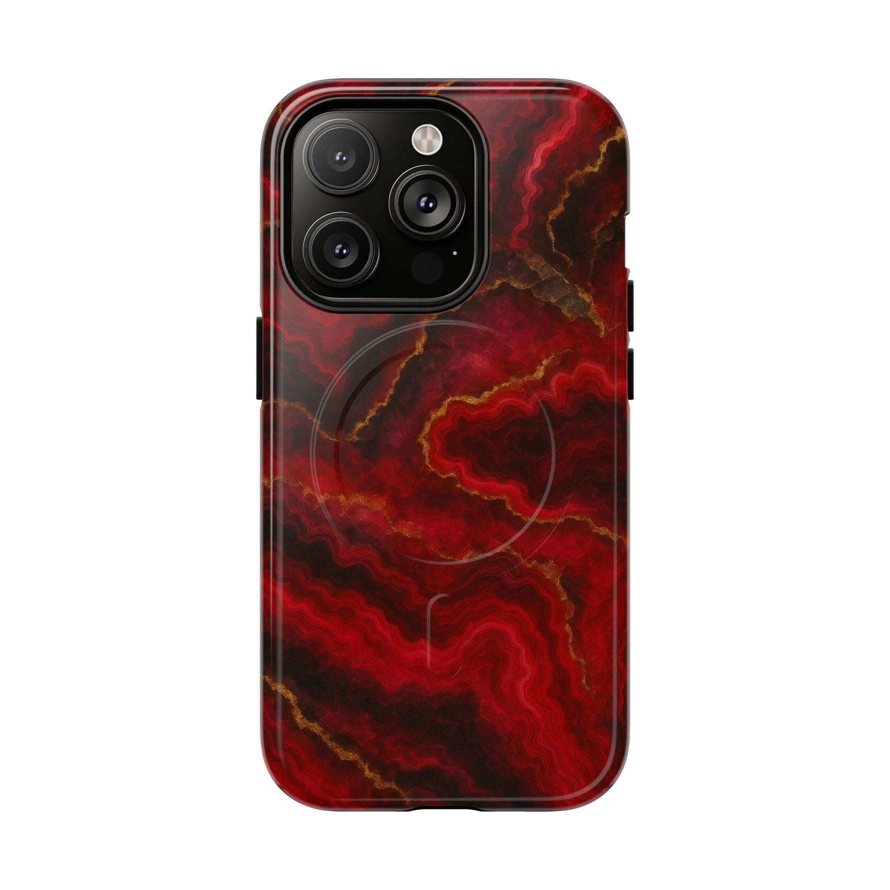 Red Marble iPhone Case with MagSafe - Shamo's