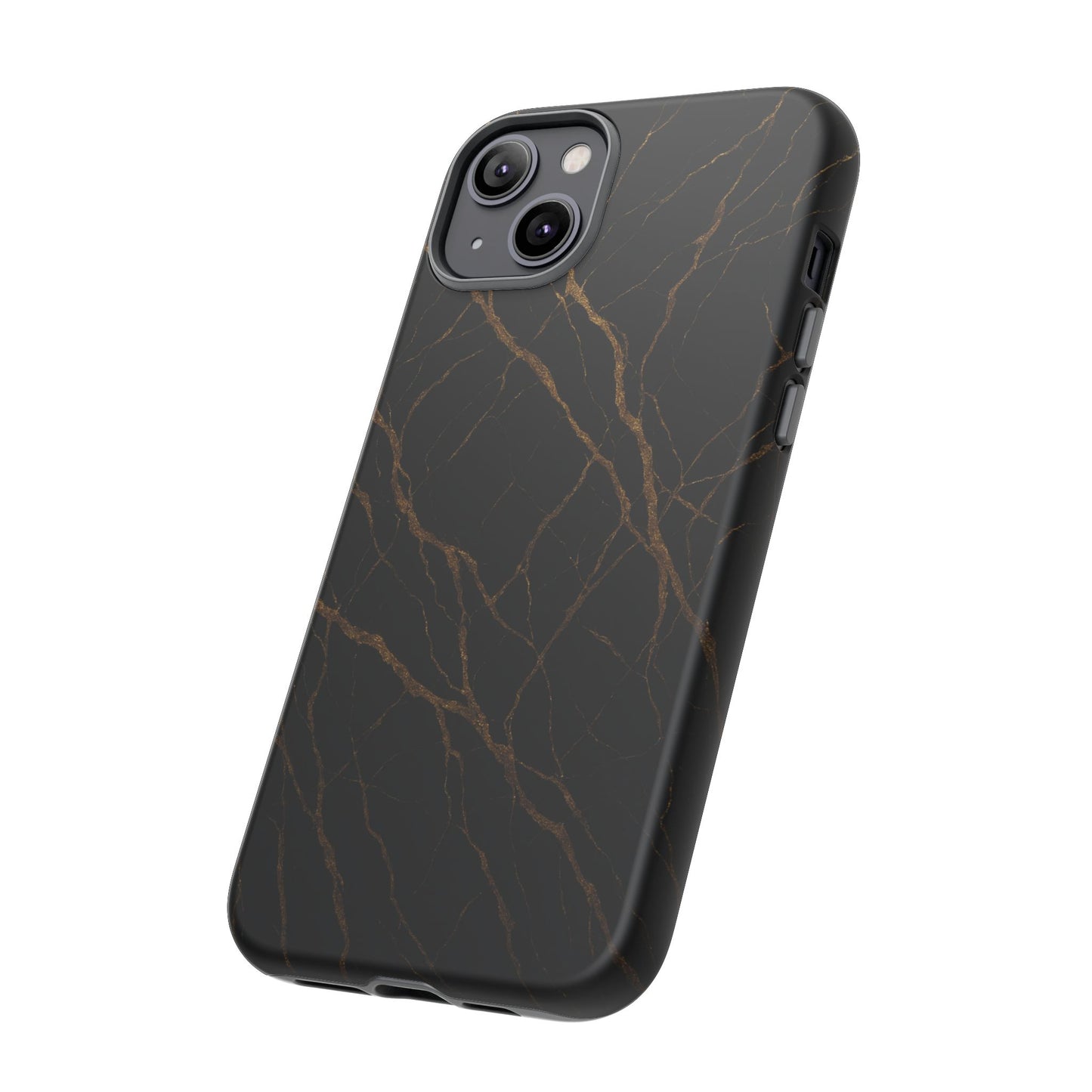 Black Marble Tough iPhone Case