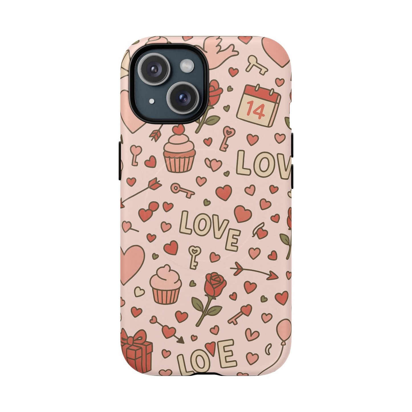 Sweet Love Pattern iPhone Case (MagSafe compatible)