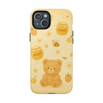 Cute Honey Teddy Bear iPhone Case — Yellow Bee & Honey Pot Design with MagSafe - Shamo's