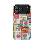 Vintage Romantic Love Stamp iPhone Case | Tough Protection + MagSafe