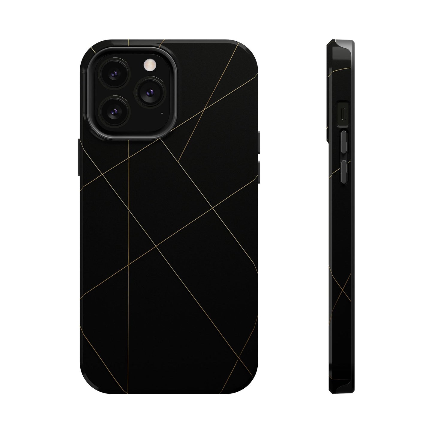 Black Geometric Design iPhone Case | MagSafe  Shamo's iPhone 13 Pro Max / Glossy