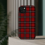 Red Tartan Plaid Impact-Resistant iPhone Case | MagSafe compatibility  Shamo's