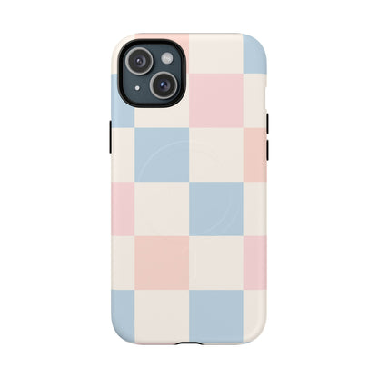 Pastel Checkerboard Pattern iPhone Cases - MagSafe