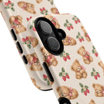 Teddy Berry Cozy Strawberry Pattern iPhone Case with MagSafe