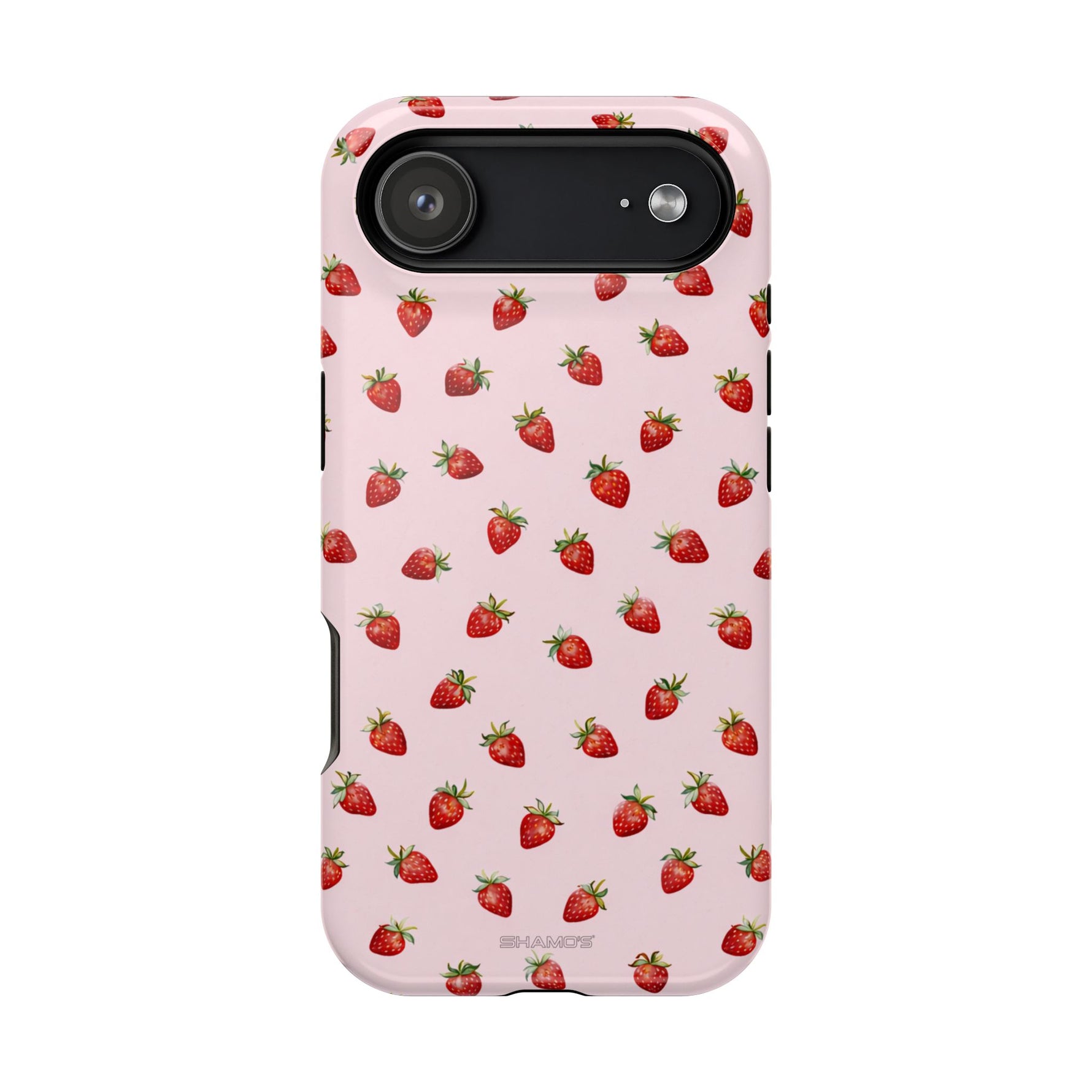 Strawberry Pattern Magnetic Impact-Resistant Phone Case with MagSafe Compatibility