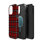 Red Tartan Plaid Impact-Resistant iPhone Case | MagSafe compatibility  Shamo's