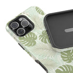Tropical Monstera Phone Case, Impact-Resistant Magnetic iPhone Cover with MagSafe Compatibility
