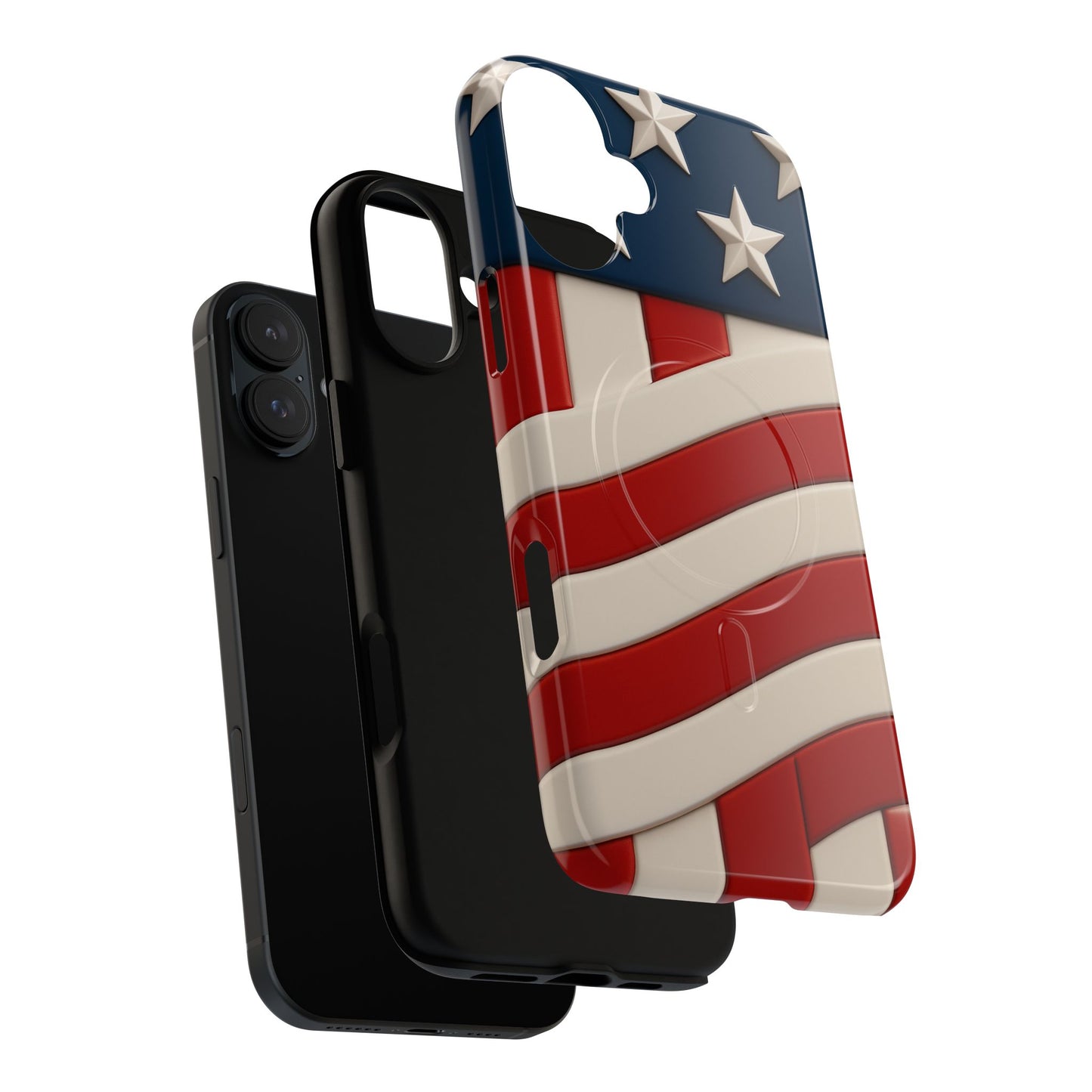 Patriotic iPhone Cases - MagSafe Tough American Flag Design