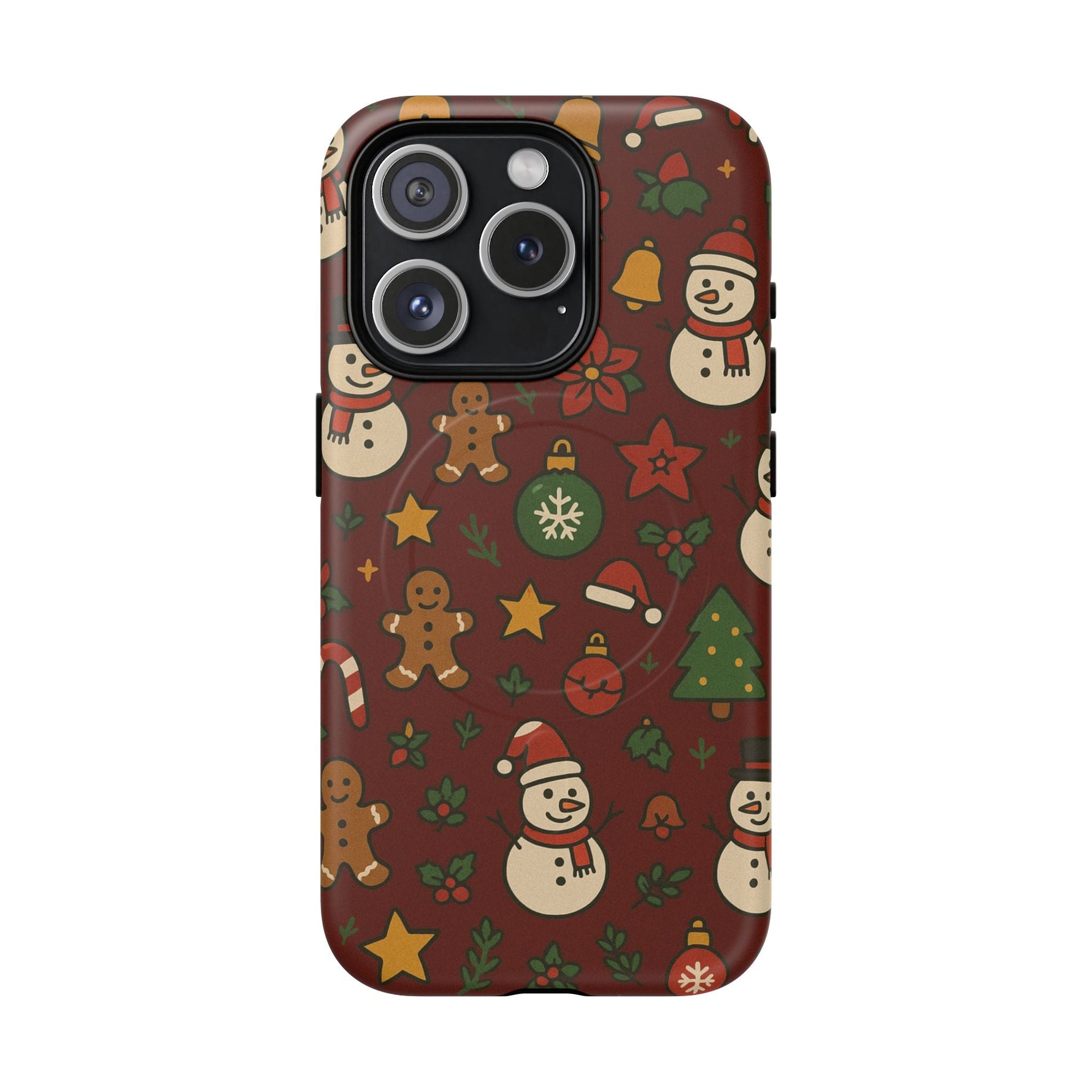 Snowman & Gingerbread Tough iPhone Case (MagSafe compatible)  Shamo's iPhone 15 Pro / Matte