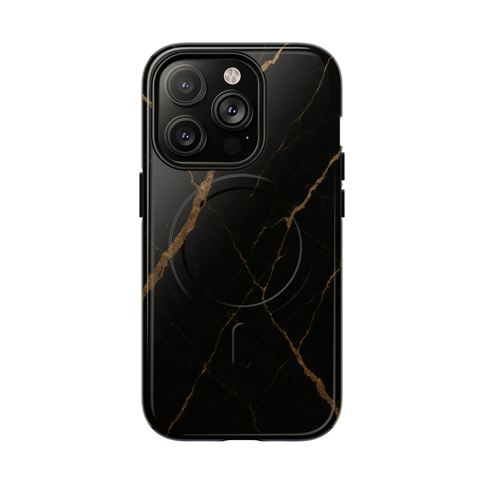 Black & Gold Marble iPhone Case with MagSafe - Shamo's