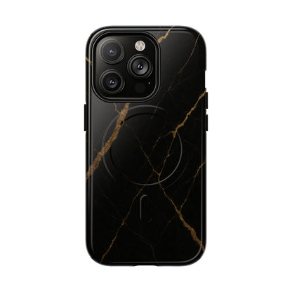 Black & Gold Marble iPhone Case with MagSafe - Shamo's
